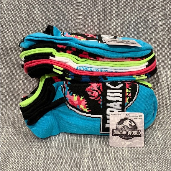 (2) 6pks of Girl’s Jurassic World No Show Socks - Picture 5 of 5